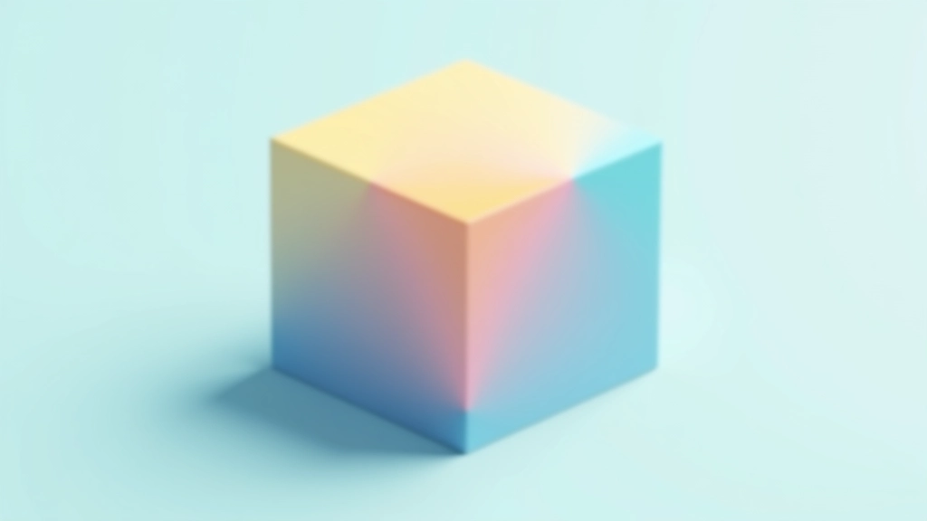 Render isometrico di un cubo colorato con tre facce visibili, sfumature diverse per profondità, su sfondo neutro grigio chiaro