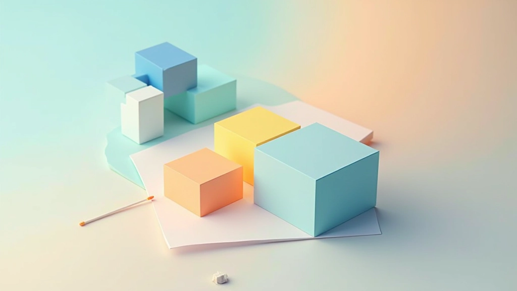 Tavolozza di colori flat design con forme geometriche semplificate su schermo