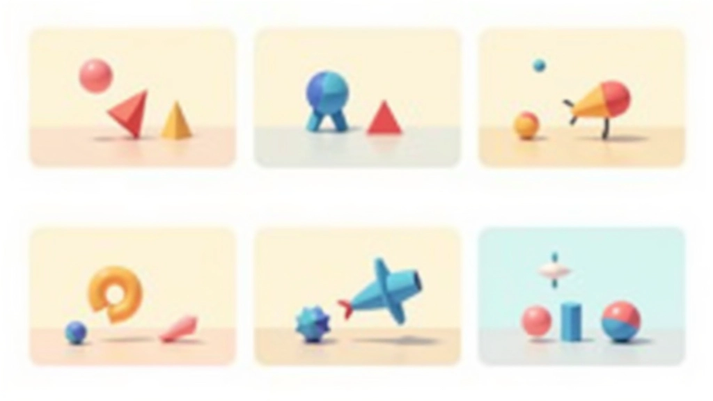 Storyboard animato che mostra il movimento di forme flat design da uno stato iniziale a uno finale